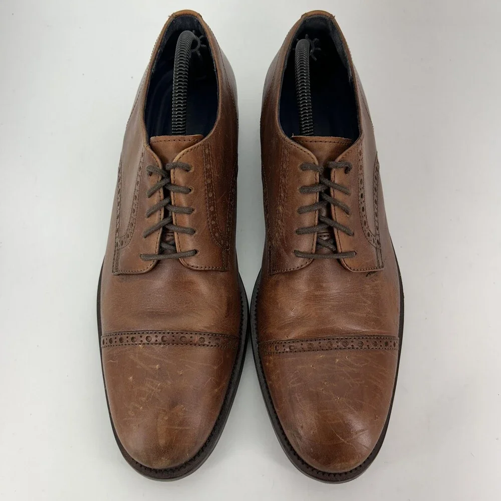 Cole Haan Shoes Mens Size 11 Brown Leather Cap Toe Oxford Dress Grand.OS C26146